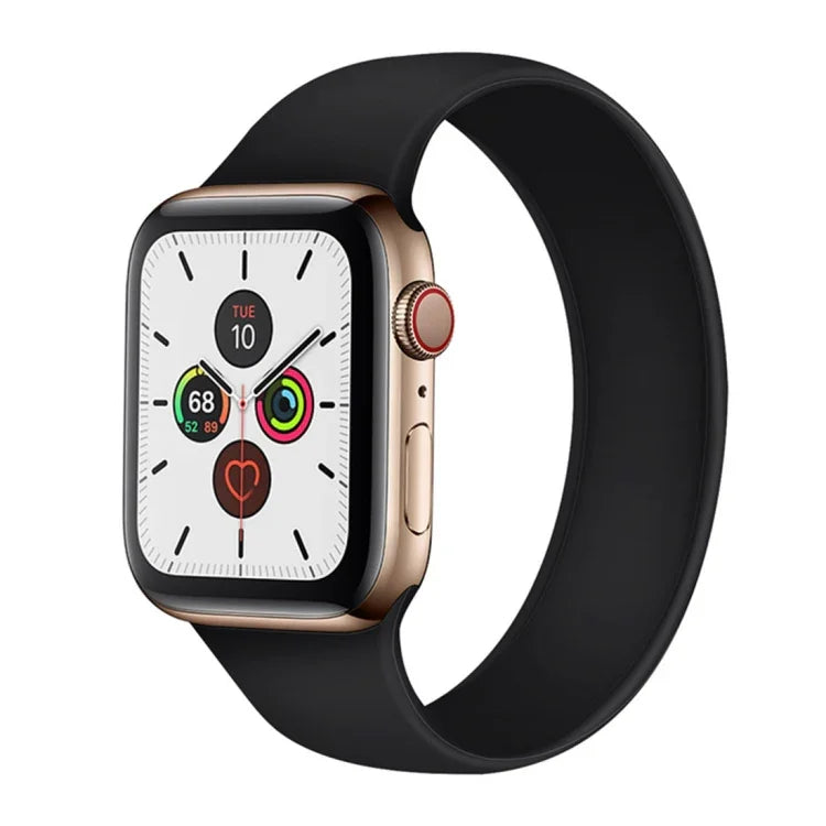 Para Apple Watch Series 5 & 4 44mm / 3 & 2 & 1 42mm Correia de Pulso Substituta em Silicone Elástico de Cor Sólida, Tamanho:S 130mm, S 130mm, Tamanho:M 143mm, M 143mm, Tamanho:L 156mm, L 156mm