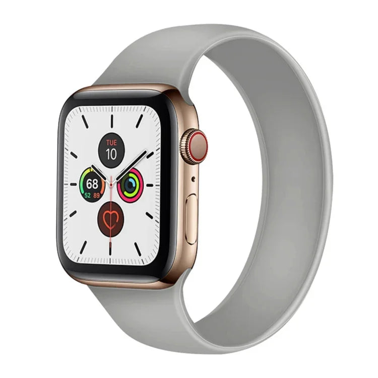 Para Apple Watch Series 5 & 4 44mm / 3 & 2 & 1 42mm Correia de Pulso Substituta em Silicone Elástico de Cor Sólida, Tamanho:S 130mm, S 130mm, Tamanho:M 143mm, M 143mm, Tamanho:L 156mm, L 156mm