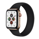 Para Apple Watch Series 5 & 4 44mm / 3 & 2 & 1 42mm Correia de Pulso Substituta em Silicone Elástico de Cor Sólida, Tamanho:S 130mm, S 130mm, Tamanho:M 143mm, M 143mm, Tamanho:L 156mm, L 156mm