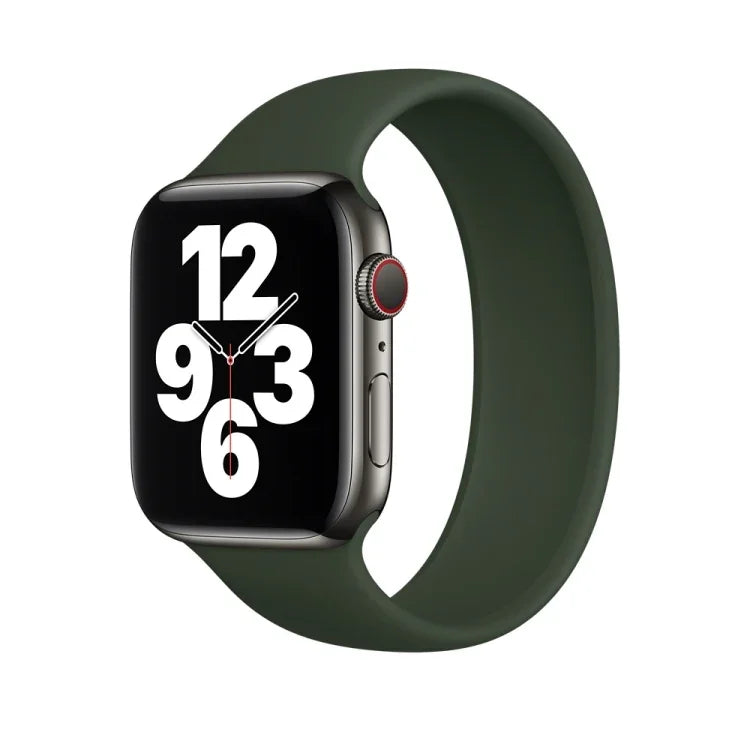Para Apple Watch Series 5 & 4 44mm / 3 & 2 & 1 42mm Correia de Pulso Substituta em Silicone Elástico de Cor Sólida, Tamanho:S 130mm, S 130mm, Tamanho:M 143mm, M 143mm, Tamanho:L 156mm, L 156mm