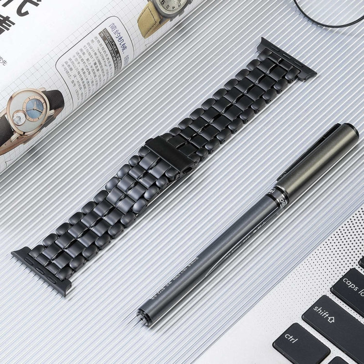 Correia de Relógio em Aço de Titânio com Cinco Contas, Para Apple Watch Série 6 44mm, Para Apple Watch Série 5 44mm, Para Apple Watch Série 5 40mm, Para Apple Watch Série 4 44mm, Para Apple Watch 42mm, Para Apple Watch Série 3 38mm, Para Apple Watch 38mm