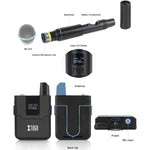 Sistema de Microfone Sem Fios XTUGA A140-B com 4 BodyPack, Microfone de Cabeça e Lavalier, A140-B
