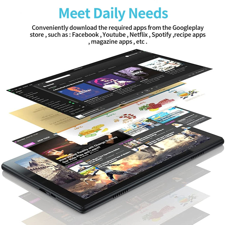 Tablet PC BDF P70 4G LTE 10,1 polegadas, Android 12 MTK6762 Octa Core, Suporte Dual SIM, Ficha UE, 8GB+256GB