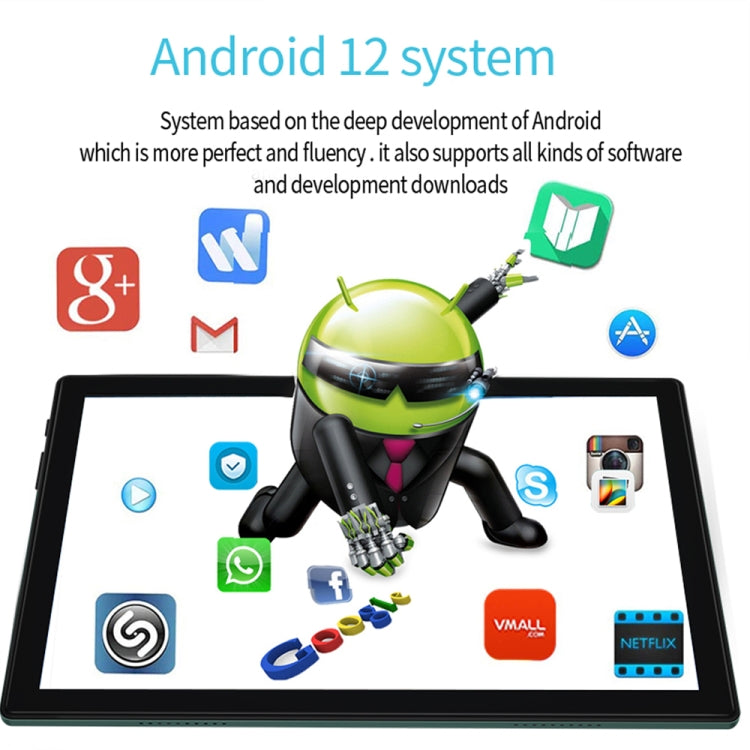 Tablet PC BDF P70 4G LTE 10,1 polegadas, Android 12 MTK6762 Octa Core, Suporte Dual SIM, Ficha UE, 8GB+256GB