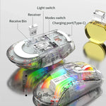 XUNFOX XYH20RGB Rato Gaming Transparente com Luz RGB 2400DPI 2.4G + BT + Com Fios