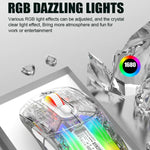 XUNFOX XYH20RGB Rato Gaming Transparente com Luz RGB 2400DPI 2.4G + BT + Com Fios
