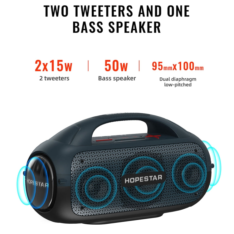 HOPESTAR A50 80W Altifalante Bluetooth Portátil Impermeável IPX6 Subwoofer para Exterior