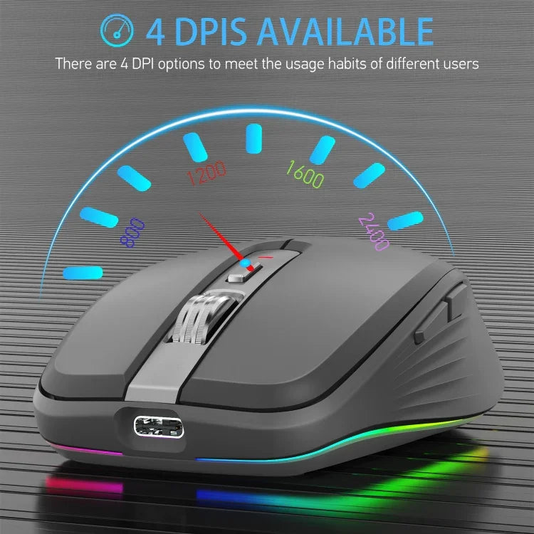HXSJ M303 Rato Sem Fios Modo Duplo 2.4GHz + Bluetooth 5.1 2400DPI