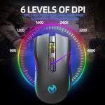 HXSJ T69 Rato Sem Fios RGB 2.4GHz 4800DPI, T69