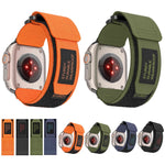 Pulseira de nylon AW em duas secções, para Apple Watch Series 7 41mm, para Apple Watch Series 7 45mm, para Apple Watch SE 40mm, para Apple Watch SE 44mm, para Apple Watch Series 6 40mm, para Apple Watch Series 6 44mm, para Apple Watch Series 5 44mm