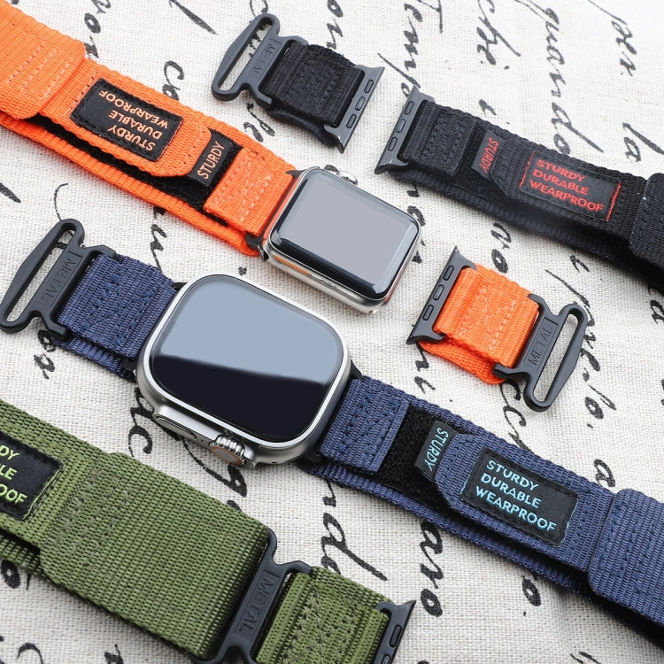 Pulseira de nylon AW em duas secções, para Apple Watch Series 7 41mm, para Apple Watch Series 7 45mm, para Apple Watch SE 40mm, para Apple Watch SE 44mm, para Apple Watch Series 6 40mm, para Apple Watch Series 6 44mm, para Apple Watch Series 5 44mm