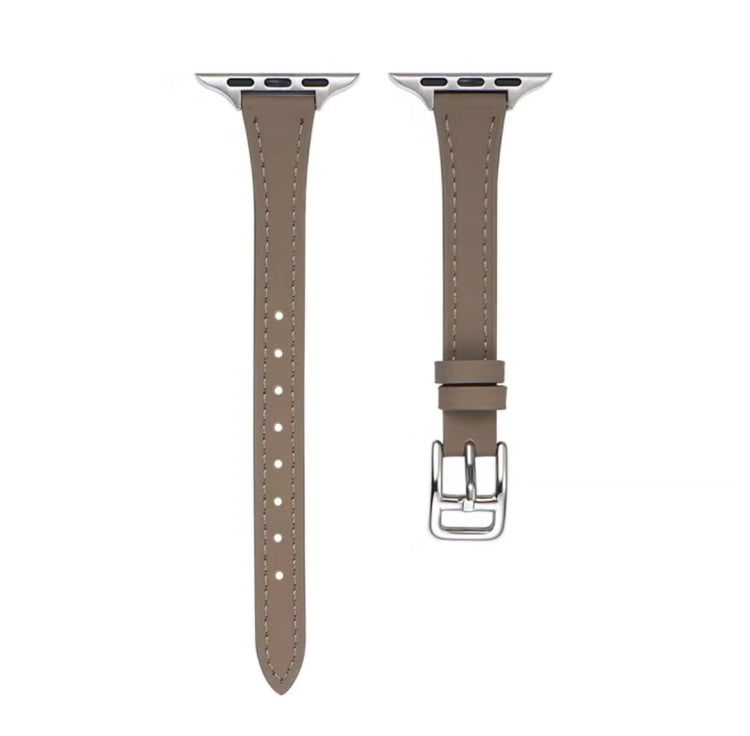 Pulseira fina em pele genuína em forma de T, para Apple Watch Series 5 44mm, para Apple Watch Series 5 40mm, para Apple Watch Series 4 44mm, para Apple Watch Series 4 40mm, para Apple Watch Series 3 38mm, para Apple Watch Series 3 42mm