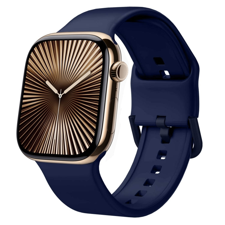 Correia de relógio em silicone com fivela de pino, para Apple Watch Series 10 46mm