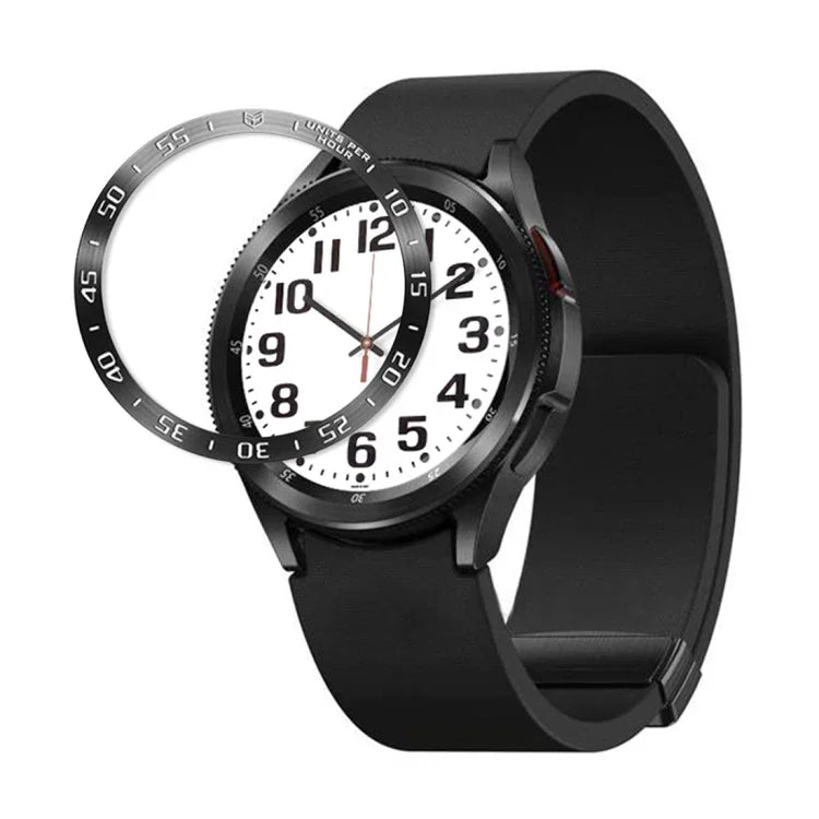 Moldura Protetora em Aço Estilo A para Smartwatch, Para Samsung Galaxy Watch6 Classic 47mm, Para Samsung Galaxy Watch6 Classic 43mm