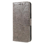 Capa de telemóvel em pele com flip e relevo de flor de renda, para iPhone 17e / 16e, para iPhone 17 Pro Max, para iPhone 17 Pro, para iPhone 17, para iPhone Air, para iPhone 16 Pro Max, para iPhone 16 Pro, para iPhone 16 Plus