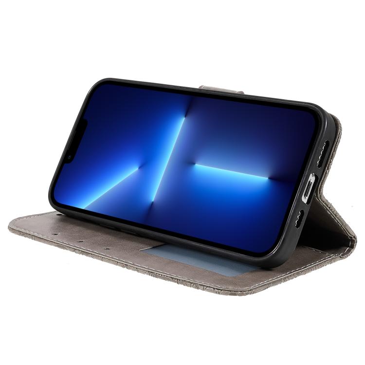 Capa de telemóvel em pele com flip e relevo de flor de renda, para iPhone 17e / 16e, para iPhone 17 Pro Max, para iPhone 17 Pro, para iPhone 17, para iPhone Air, para iPhone 16 Pro Max, para iPhone 16 Pro, para iPhone 16 Plus