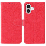 Capa de telemóvel em pele com flip e relevo de flor de renda, para iPhone 17e / 16e, para iPhone 17 Pro Max, para iPhone 17 Pro, para iPhone 17, para iPhone Air, para iPhone 16 Pro Max, para iPhone 16 Pro, para iPhone 16 Plus