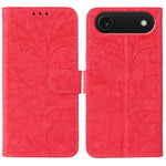 Capa de telemóvel em pele com flip e relevo de flor de renda, para iPhone 17e / 16e, para iPhone 17 Pro Max, para iPhone 17 Pro, para iPhone 17, para iPhone Air, para iPhone 16 Pro Max, para iPhone 16 Pro, para iPhone 16 Plus