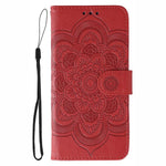 Capa de telemóvel em pele com relevo Mandala do Sol, para iPhone 16e / 17e, para iPhone 17 Pro Max, para iPhone 17 Pro, para iPhone 17, para iPhone Air, para iPhone 15 Pro Max