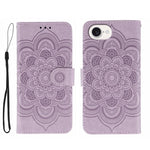 Capa de telemóvel em pele com relevo Mandala do Sol, para iPhone 16e / 17e, para iPhone 17 Pro Max, para iPhone 17 Pro, para iPhone 17, para iPhone Air, para iPhone 15 Pro Max