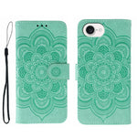 Capa de telemóvel em pele com relevo Mandala do Sol, para iPhone 16e / 17e, para iPhone 17 Pro Max, para iPhone 17 Pro, para iPhone 17, para iPhone Air, para iPhone 15 Pro Max