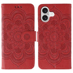 Capa de telemóvel em pele com relevo Mandala do Sol, para iPhone 16e / 17e, para iPhone 17 Pro Max, para iPhone 17 Pro, para iPhone 17, para iPhone Air, para iPhone 15 Pro Max