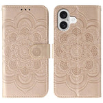 Capa de telemóvel em pele com relevo Mandala do Sol, para iPhone 16e / 17e, para iPhone 17 Pro Max, para iPhone 17 Pro, para iPhone 17, para iPhone Air, para iPhone 15 Pro Max