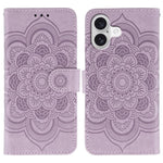 Capa de telemóvel em pele com relevo Mandala do Sol, para iPhone 16e / 17e, para iPhone 17 Pro Max, para iPhone 17 Pro, para iPhone 17, para iPhone Air, para iPhone 15 Pro Max