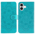 Capa de telemóvel em pele com relevo Mandala do Sol, para iPhone 16e / 17e, para iPhone 17 Pro Max, para iPhone 17 Pro, para iPhone 17, para iPhone Air, para iPhone 15 Pro Max