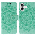 Capa de telemóvel em pele com relevo Mandala do Sol, para iPhone 16e / 17e, para iPhone 17 Pro Max, para iPhone 17 Pro, para iPhone 17, para iPhone Air, para iPhone 15 Pro Max