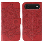 Capa de telemóvel em pele com relevo Mandala do Sol, para iPhone 16e / 17e, para iPhone 17 Pro Max, para iPhone 17 Pro, para iPhone 17, para iPhone Air, para iPhone 15 Pro Max