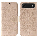 Capa de telemóvel em pele com relevo Mandala do Sol, para iPhone 16e / 17e, para iPhone 17 Pro Max, para iPhone 17 Pro, para iPhone 17, para iPhone Air, para iPhone 15 Pro Max
