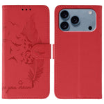 Capa de telemóvel em pele com textura litchi e padrão de penas, para iPhone 17 Pro Max, para iPhone 17 Pro, para iPhone 17, para iPhone Air, para iPhone 15 Pro Max, para iPhone 15 Pro, para iPhone 15 Plus, para iPhone 15