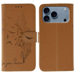 Capa de telemóvel em pele com textura litchi e padrão de penas, para iPhone 17 Pro Max, para iPhone 17 Pro, para iPhone 17, para iPhone Air, para iPhone 15 Pro Max, para iPhone 15 Pro, para iPhone 15 Plus, para iPhone 15