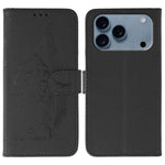 Capa de telemóvel em pele com textura litchi e padrão de penas, para iPhone 17 Pro Max, para iPhone 17 Pro, para iPhone 17, para iPhone Air, para iPhone 15 Pro Max, para iPhone 15 Pro, para iPhone 15 Plus, para iPhone 15