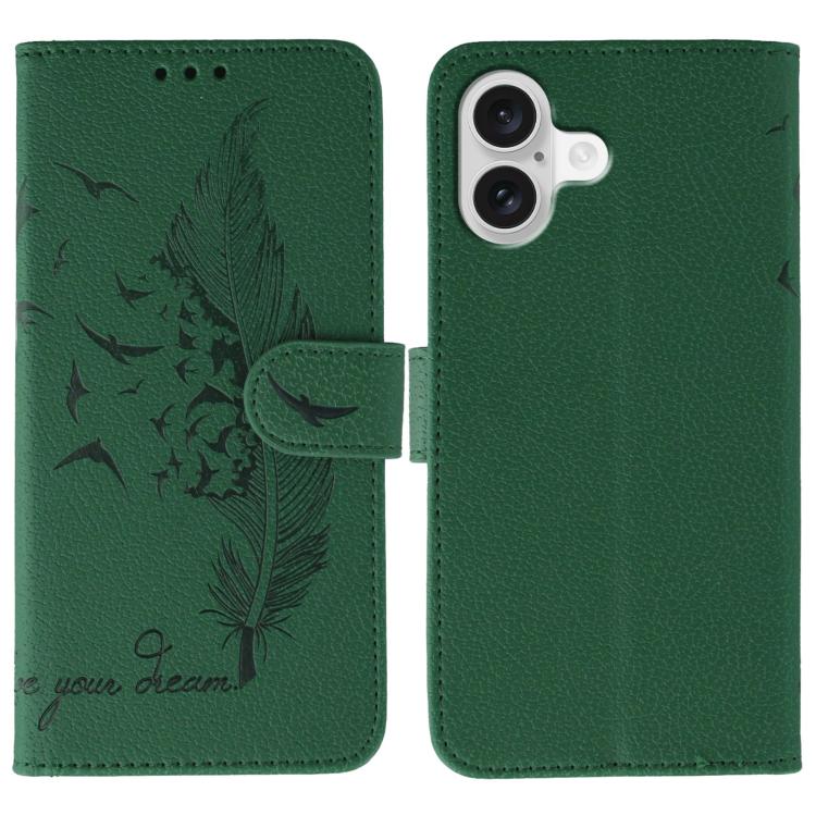 Capa de telemóvel em pele com textura litchi e padrão de penas, para iPhone 17 Pro Max, para iPhone 17 Pro, para iPhone 17, para iPhone Air, para iPhone 15 Pro Max, para iPhone 15 Pro, para iPhone 15 Plus, para iPhone 15
