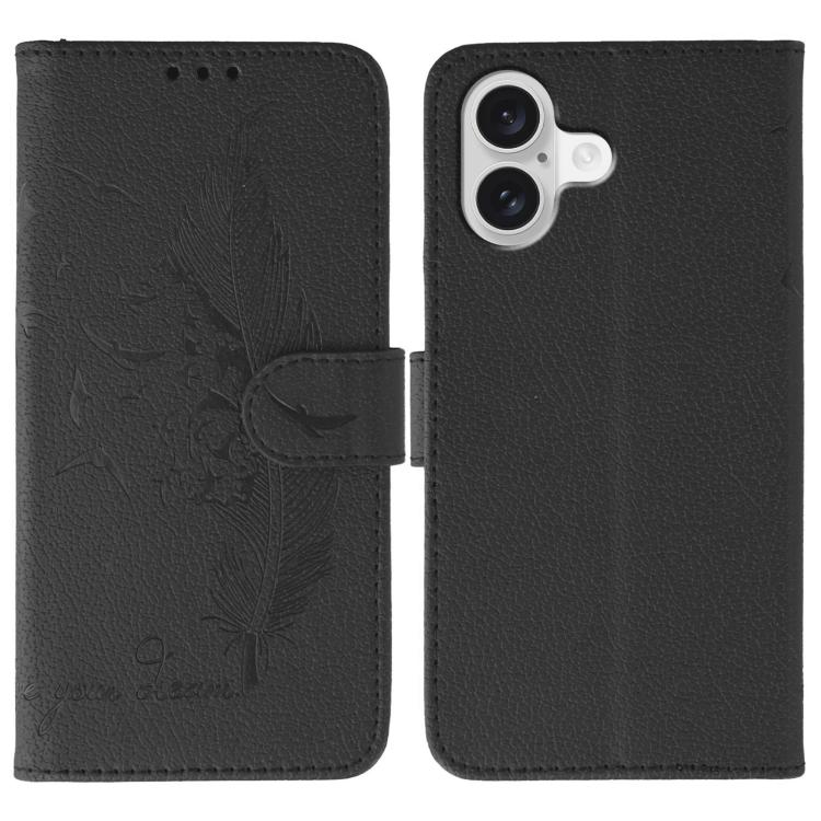 Capa de telemóvel em pele com textura litchi e padrão de penas, para iPhone 17 Pro Max, para iPhone 17 Pro, para iPhone 17, para iPhone Air, para iPhone 15 Pro Max, para iPhone 15 Pro, para iPhone 15 Plus, para iPhone 15