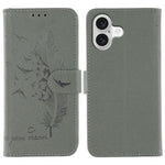 Capa de telemóvel em pele com textura litchi e padrão de penas, para iPhone 17 Pro Max, para iPhone 17 Pro, para iPhone 17, para iPhone Air, para iPhone 15 Pro Max, para iPhone 15 Pro, para iPhone 15 Plus, para iPhone 15