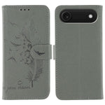 Capa de telemóvel em pele com textura litchi e padrão de penas, para iPhone 17 Pro Max, para iPhone 17 Pro, para iPhone 17, para iPhone Air, para iPhone 15 Pro Max, para iPhone 15 Pro, para iPhone 15 Plus, para iPhone 15