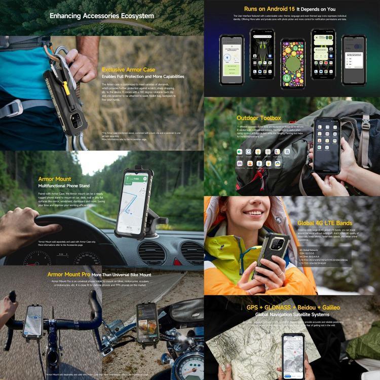 Ulefone Armor 22, telemóvel robusto IP68/IP69K, 6,58 polegadas Android 15 MediaTek Helio G96 Octa Core, Rede: 4G, NFC, OTG, 8GB+128GB, 8GB+256GB