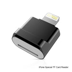 Adaptador MicroDrive 8 pinos para Cartão TF Mini Leitor de Cartão TF para iPhone & iPad, Leitor de Cartão