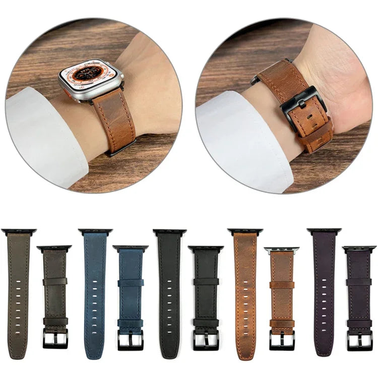 Pulseira de Relógio em Pele com Textura Retro, Para Apple Watch 4 44mm, Para Apple Watch 4 40mm, Para Apple Watch 3 38mm, Para Apple Watch 3 42mm, Para Apple Watch 2 42mm, Para Apple Watch 2 38mm, Para Apple Watch 42mm, Para Apple Watch 38mm