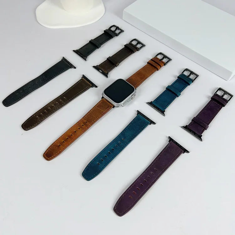 Pulseira de Relógio em Pele com Textura Retro, Para Apple Watch 4 44mm, Para Apple Watch 4 40mm, Para Apple Watch 3 38mm, Para Apple Watch 3 42mm, Para Apple Watch 2 42mm, Para Apple Watch 2 38mm, Para Apple Watch 42mm, Para Apple Watch 38mm