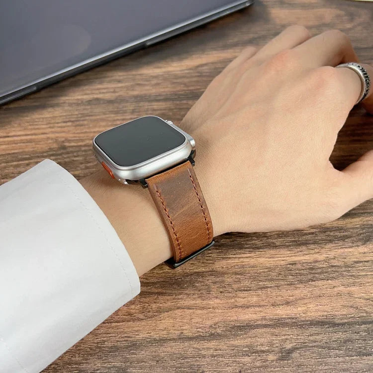 Pulseira de Relógio em Pele com Textura Retro, Para Apple Watch 4 44mm, Para Apple Watch 4 40mm, Para Apple Watch 3 38mm, Para Apple Watch 3 42mm, Para Apple Watch 2 42mm, Para Apple Watch 2 38mm, Para Apple Watch 42mm, Para Apple Watch 38mm
