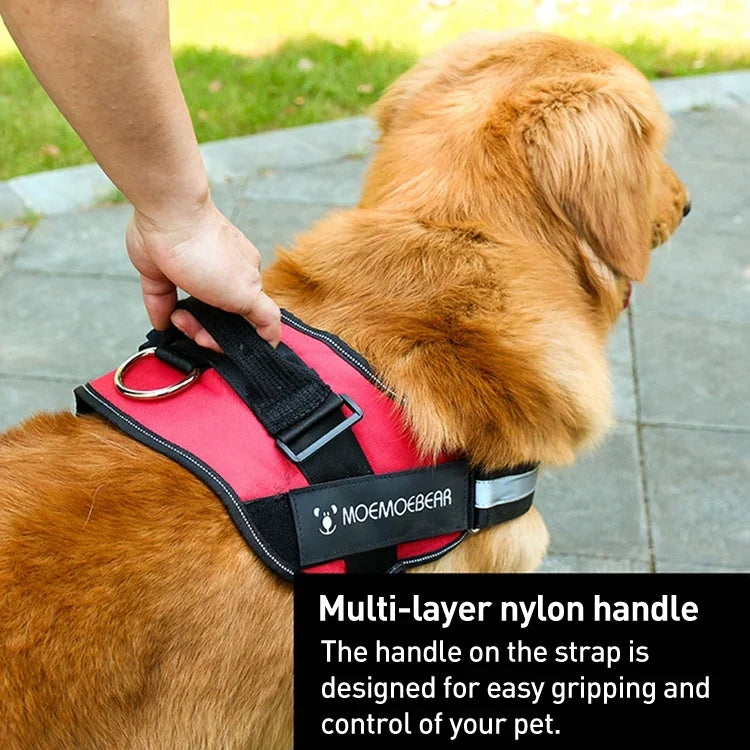 Peitoral para Cão Anti Corrida em Tecido Oxford K9, Correia de Tração, M para 13-23kg, L para 23-30kg, XL para 28-40kg, XXL para 40-70kg, S para 6-14kg