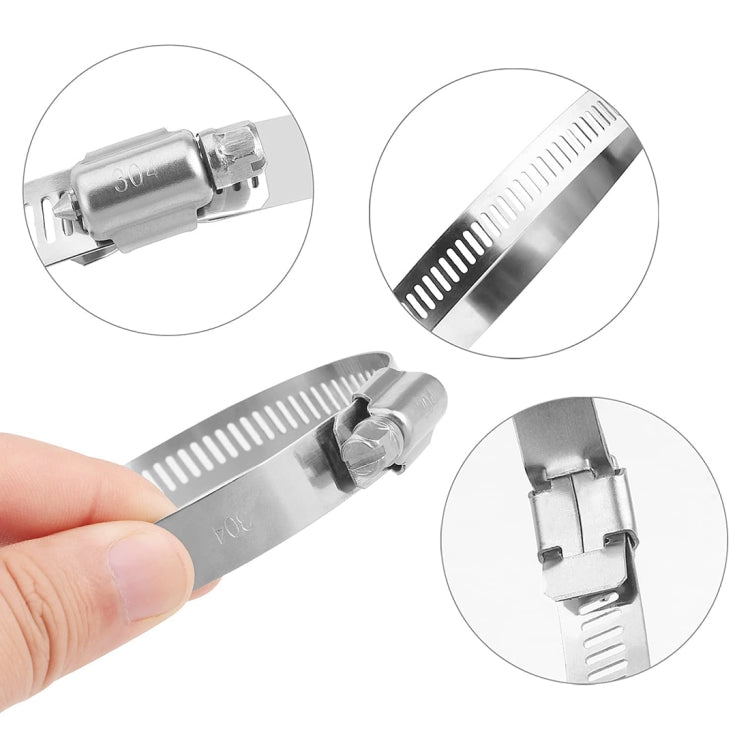 4 PCS Stainless Steel Hose Clamps Pipe Clip Fuel Line Clip, Size: 91-114mm, 4 PCS Size: 91-114mm