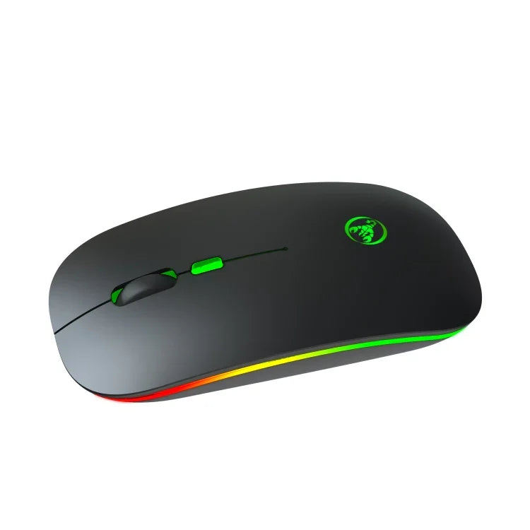 Rato Sem Fios HXSJ T18 2.4GHZ 1600dpi Modo Duplo com Luz, USB + Bluetooth 5.1 Recarregável