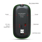 Rato Sem Fios HXSJ T18 2.4GHZ 1600dpi Modo Duplo com Luz, USB + Bluetooth 5.1 Recarregável