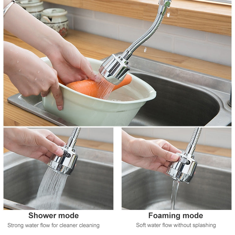 Torneira de Cozinha com Cabeça Anti-Respingo, Chuveiro Pressurizado, Aerador Giratório Universal Estilo Longo