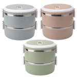 Recipiente Isolante para Almoço em Aço Inoxidável, Caixa Bento, Camada Única 0,7L, Dupla 1,4L, Tripla 2,1L, Quádrupla 2,8L